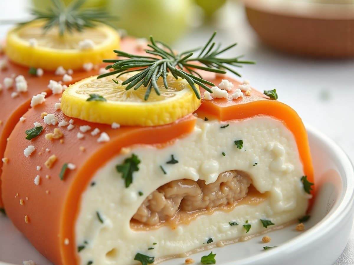 Räucherlachsterrine mit Kräuterfrischkäse