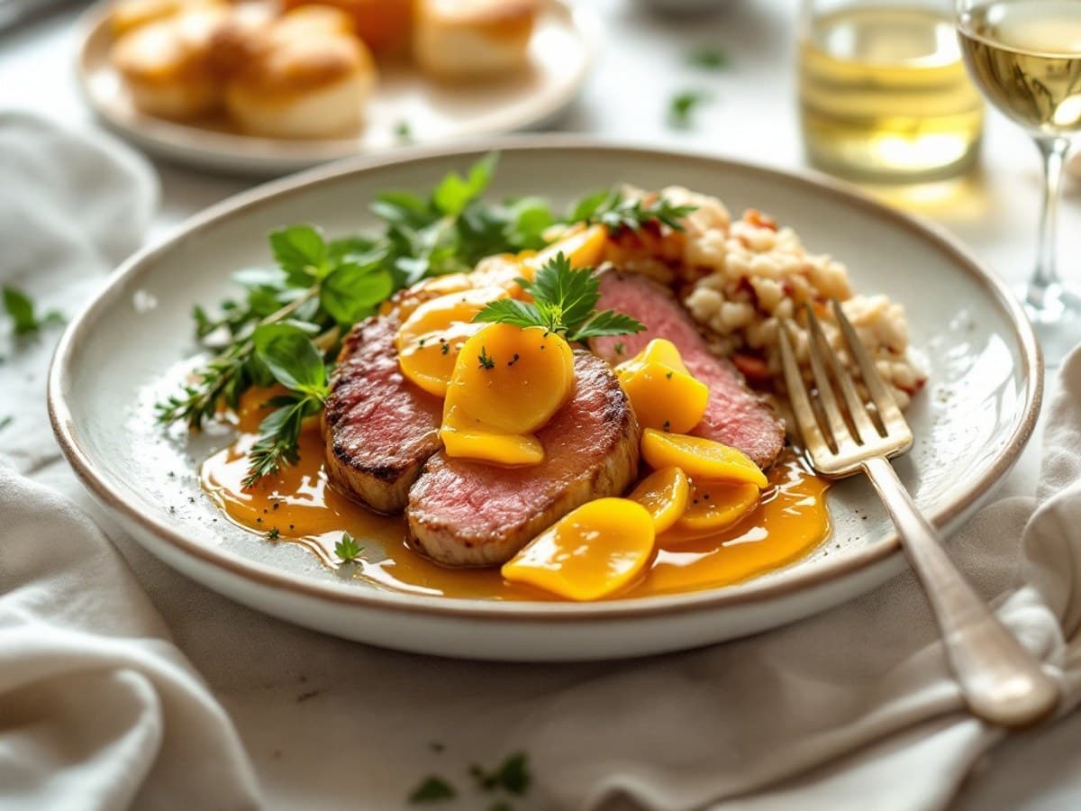 Rinderfilet mit Honig-Rahm-Schalotten