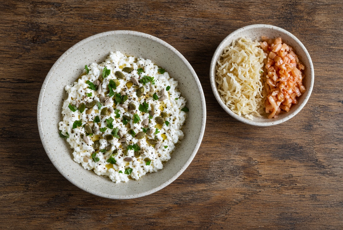 5 Fermente, die in die Schüssel gehen: Sauerkraut, Salzgurke, Kimchi, Kefir und fermentierter Ingwer auf Quark und Skyr – manneskraft.com Blog