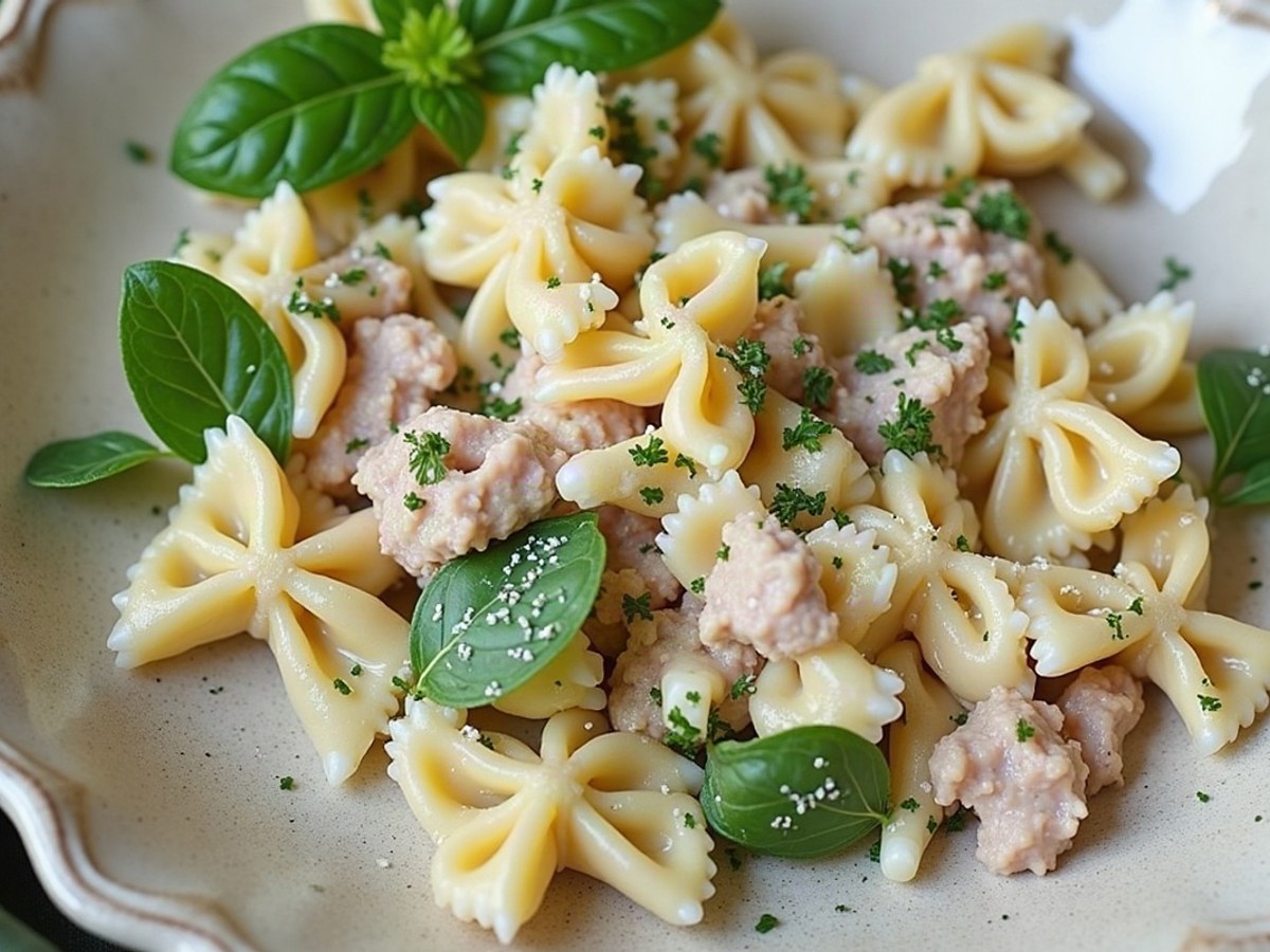 Farfalle mit Sesam-Thunfisch und Limettenbutter