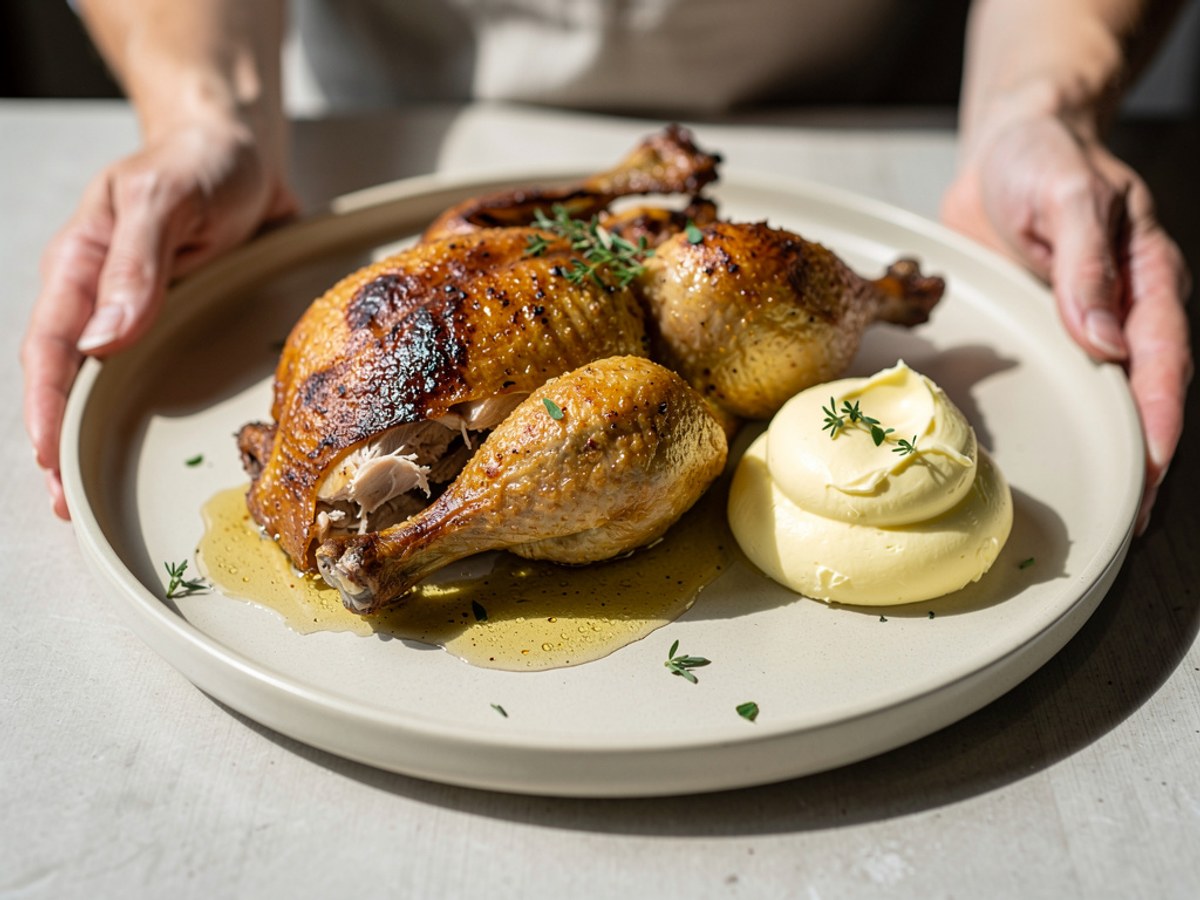 Klassisches Brathähnchen aus dem Ofen