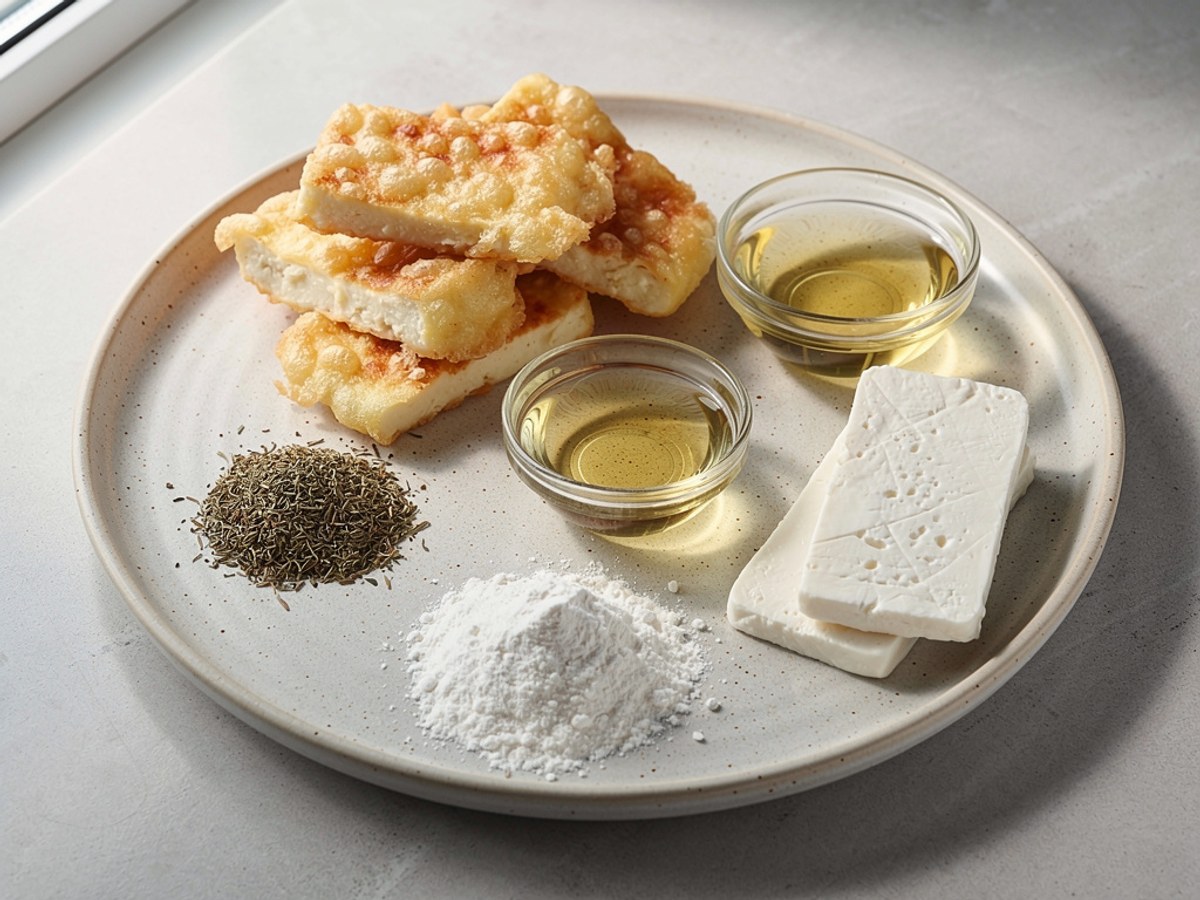 Knusprig frittierter Halloumi im Weißweinteig