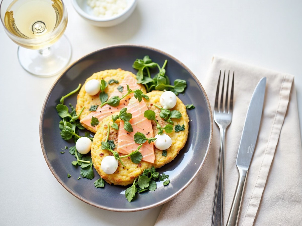 Ofen-Omelett mit Lachs, Spinat und Mozzarella